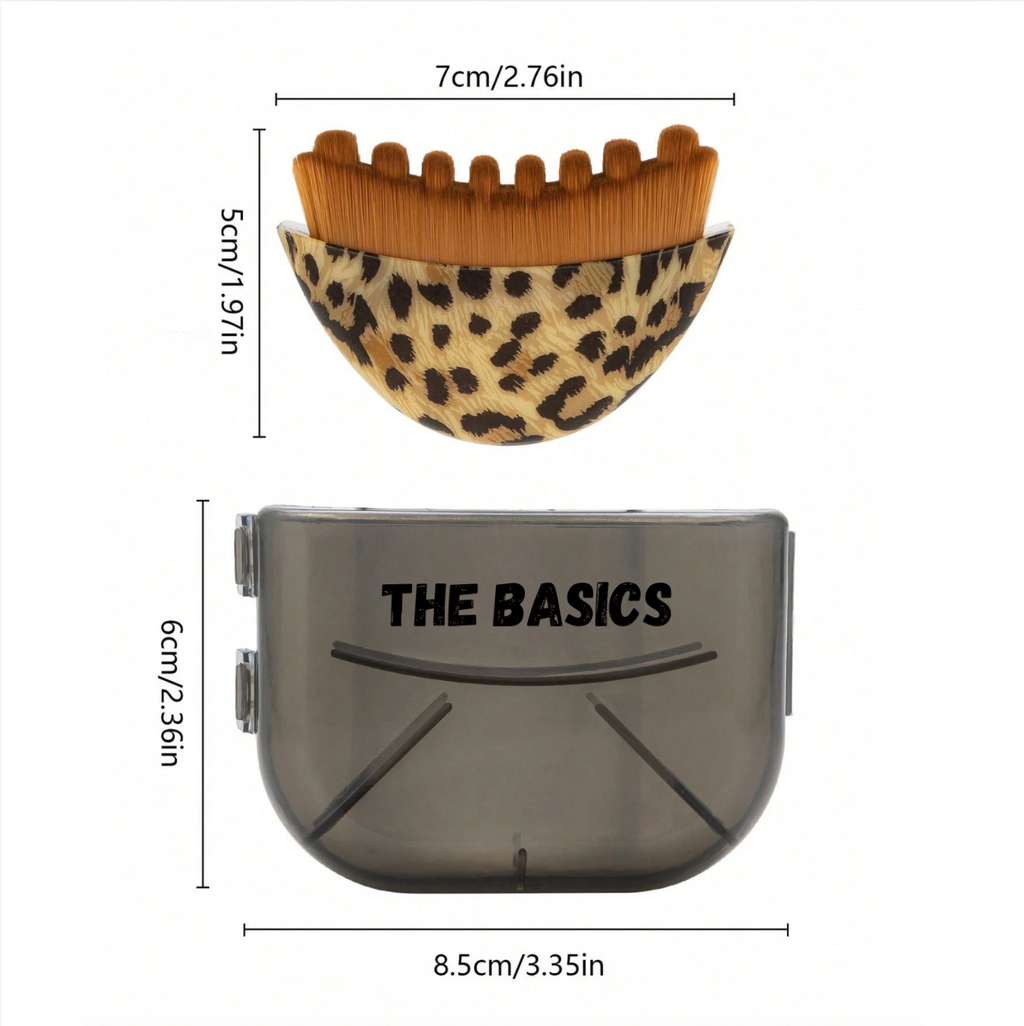 The Basics Lymphatic Drainage Brush – Dry Body Brush for Skin Exfoliating, Cellulite Appearance & Circulation – Lymphatic Body Brush Leopard Design