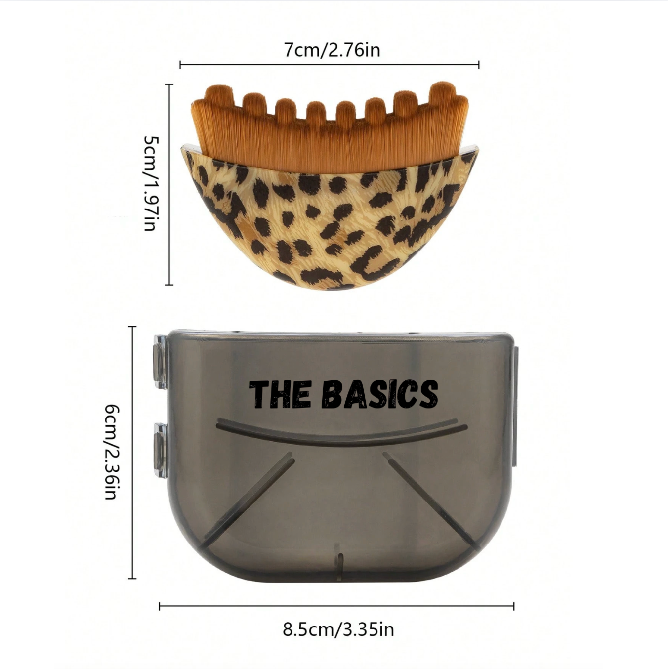 The Basics Lymphatic Drainage Brush – Dry Body Brush for Skin Exfoliating, Cellulite Appearance & Circulation – Lymphatic Body Brush Leopard Design