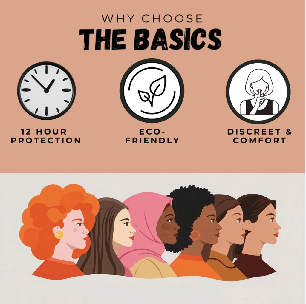 THE BASICS Menstrual Cup Large – Reusable Silicone Period Cup – Tampon Alternative Feminine Hygiene – Heavy Flow Menstrual Cup – Leak-Proof with Cotton Drawstring Storage Bag