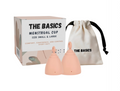 THE BASICS Menstrual Cup Set of 2 – Small & Large Period Cup – Reusable Silicone Menstrual Cups – Tampon Alternative Feminine Hygiene – Heavy & Light Flow with Cotton Storage Bag